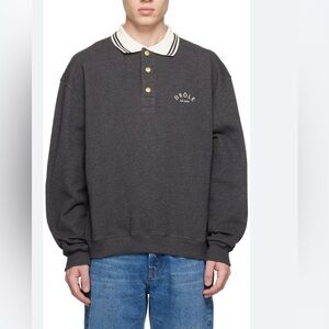 Drole De Monsieur gray le’ Polo sweatshirt shirt  Polo Shirts sz small S